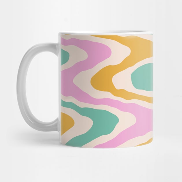 Abstract Contemporary  Retro 70s Colorful Wavy Shapes by Trippycollage